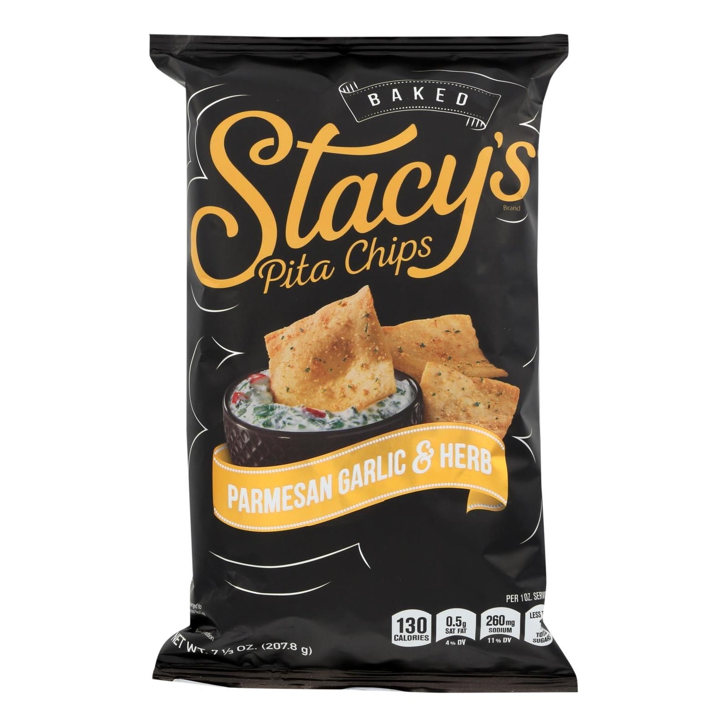Stacy's Pita Chips Parmesan Garlic And Herb Pita Chips - Parmesan Garlic - Case Of 12 - 7.33 Oz. image 1