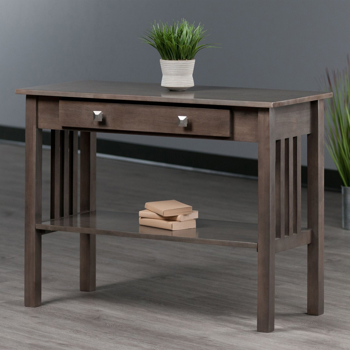 Stafford Console Hall Table; Oyster Gray image 3