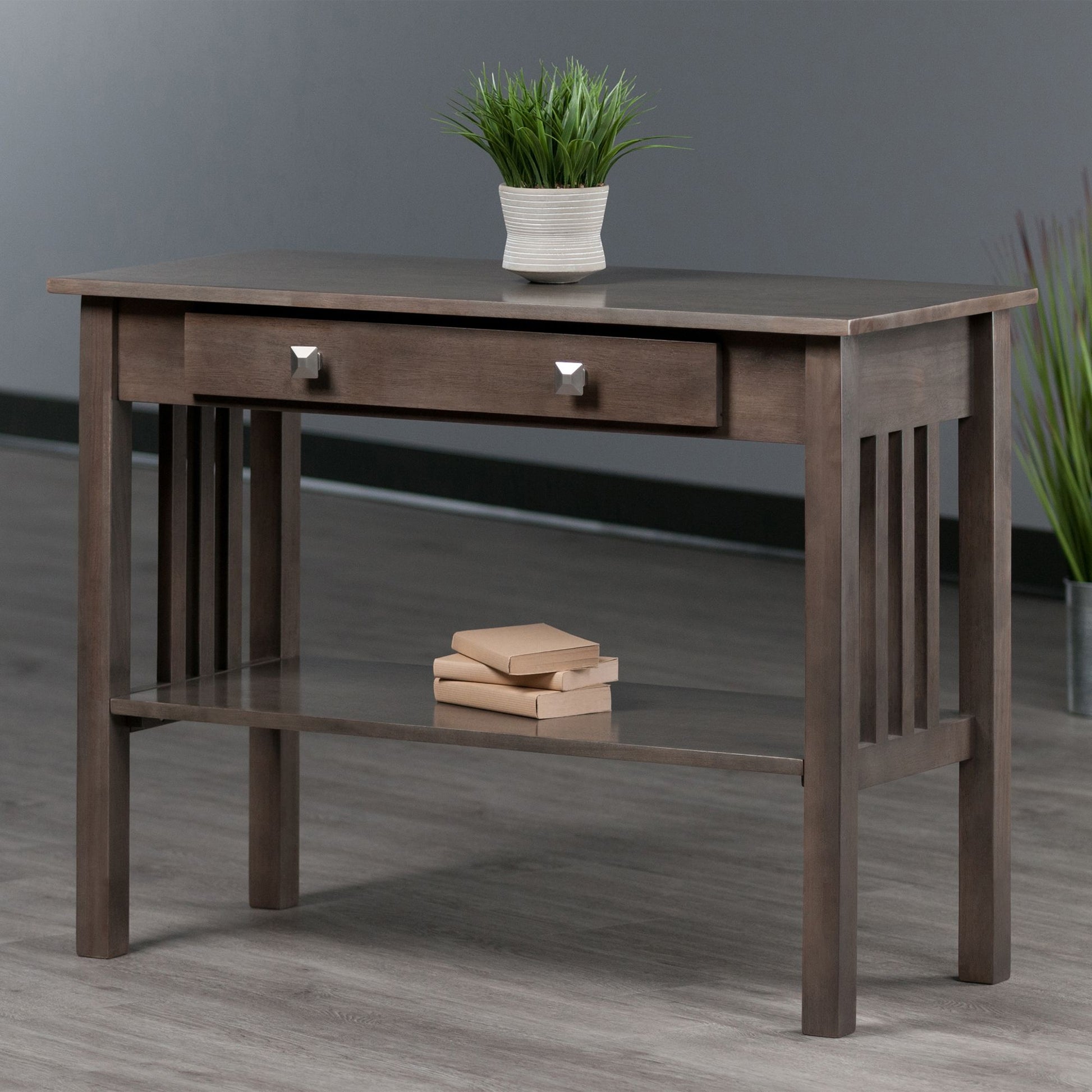 Stafford Console Hall Table; Oyster Gray image 3