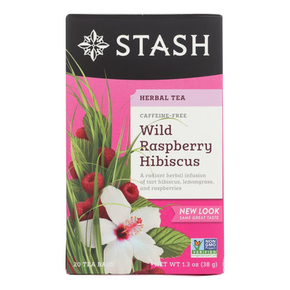 Stash Tea Hibiscus Herbal?tea - Wild Raspberry - Case Of 6 - 20 Bags image 1