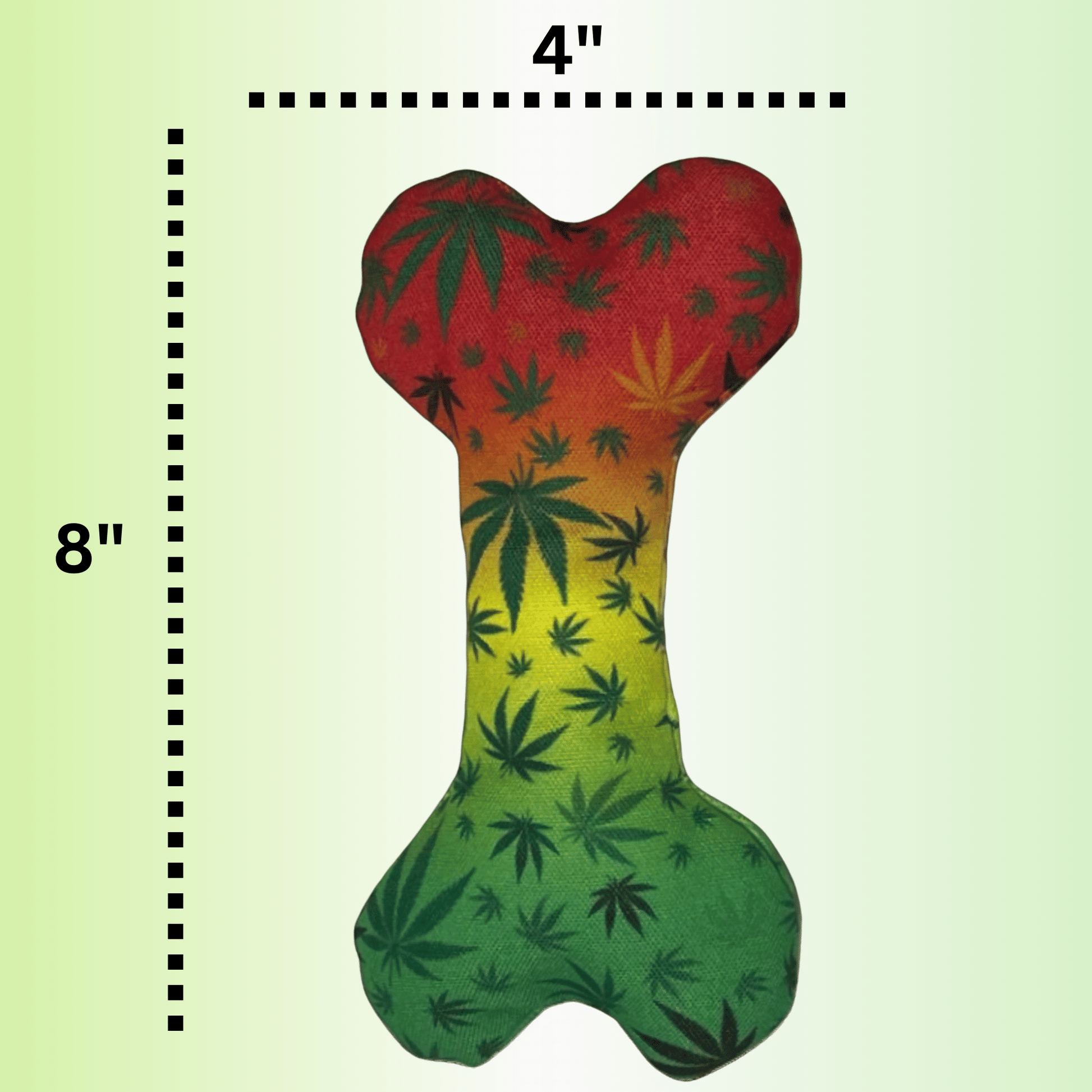 Stoned to da Bone, Cute Stuffed Rasta Leaf Bone Dog Toy, Funny Squeaky Weed Toy, Cool Plush Novelty 420 Gift for for Pup image 6