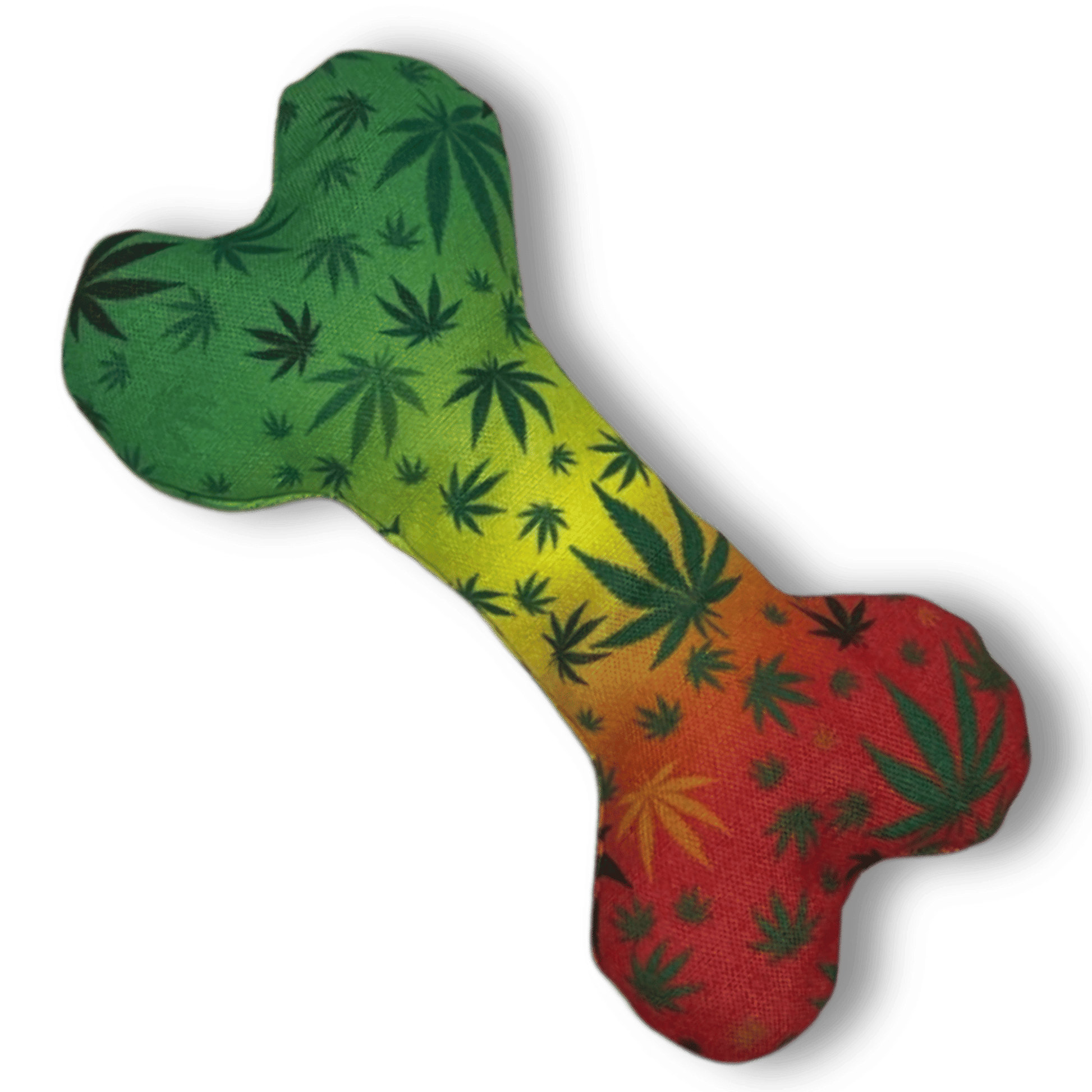 Stoned to da Bone, Cute Stuffed Rasta Leaf Bone Dog Toy, Funny Squeaky Weed Toy, Cool Plush Novelty 420 Gift for for Pup image 1