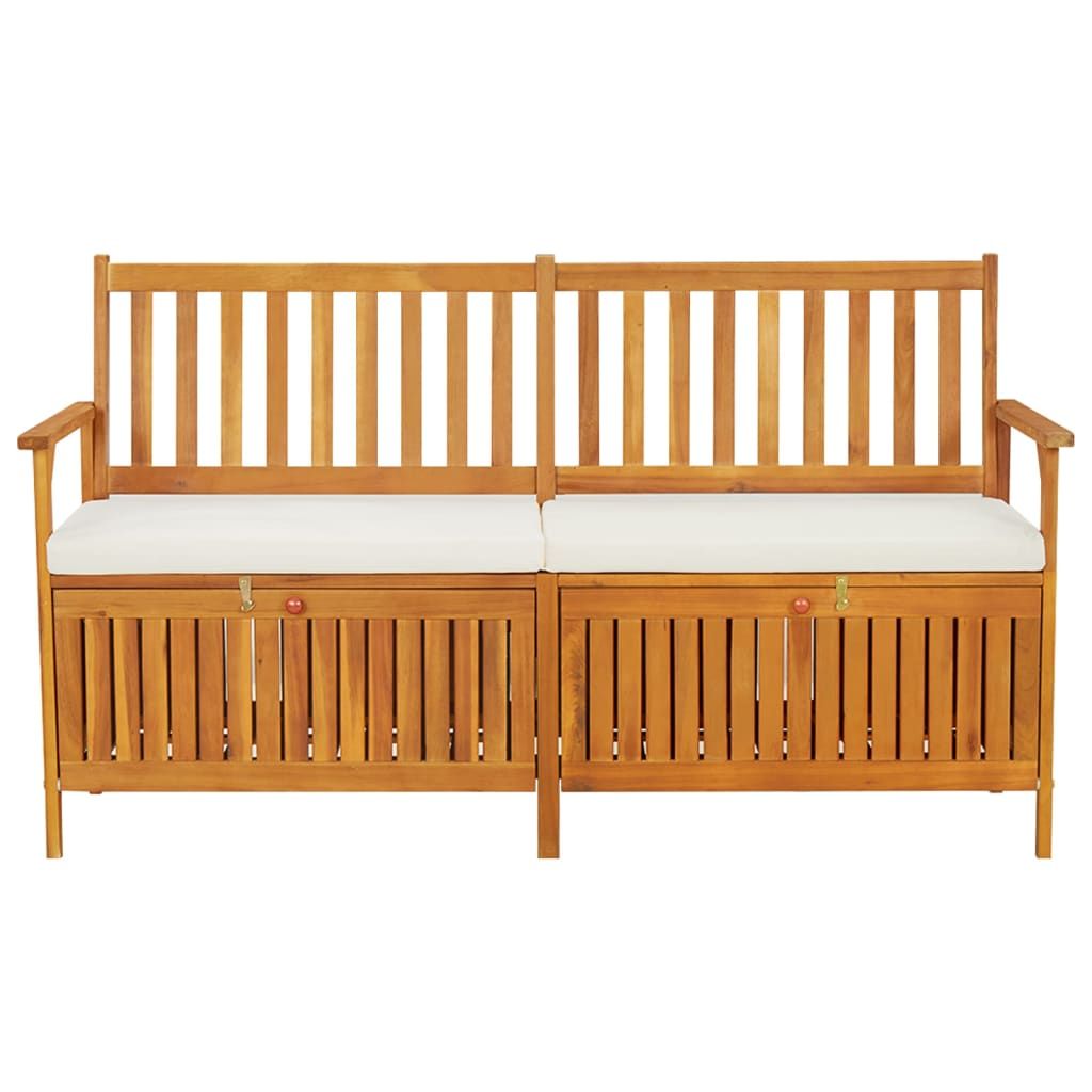 Storage Bench with Cushion 58.3" Solid Wood Acacia image 2