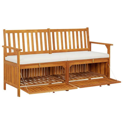 Storage Bench with Cushion 58.3" Solid Wood Acacia image 4