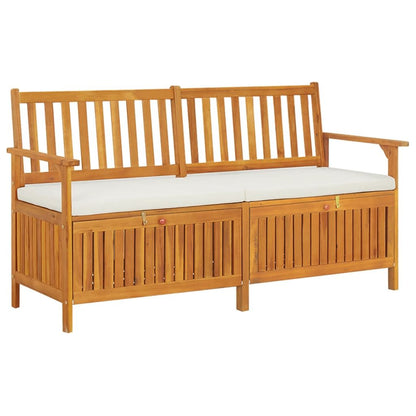 Storage Bench with Cushion 58.3" Solid Wood Acacia image 1
