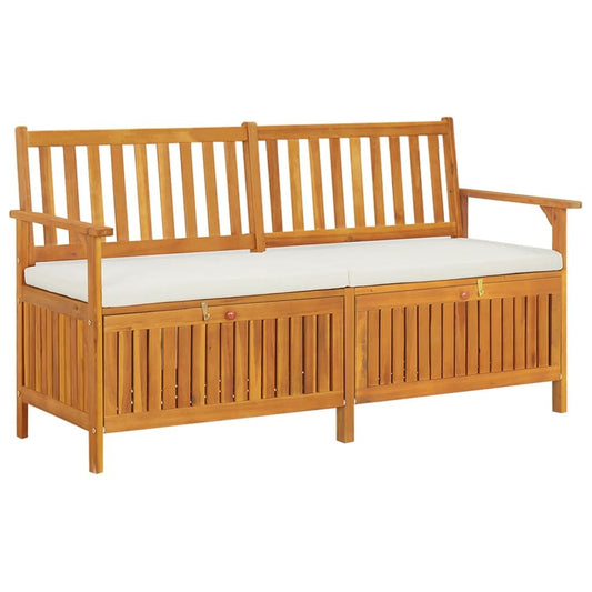 Storage Bench with Cushion 58.3" Solid Wood Acacia image 1