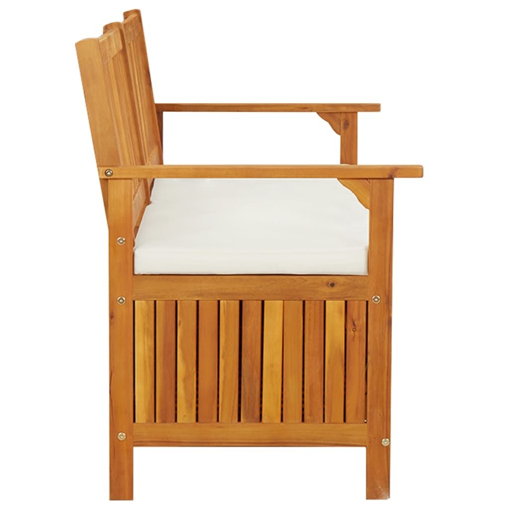 Storage Bench with Cushion 58.3" Solid Wood Acacia image 6