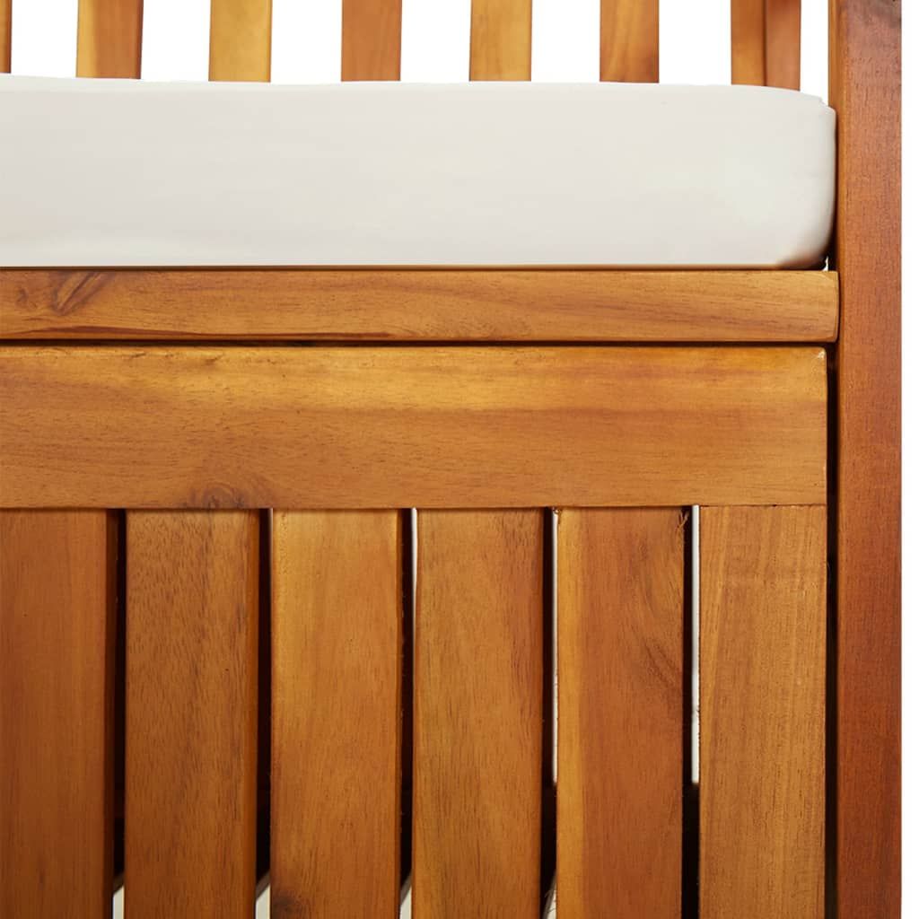 Storage Bench with Cushion 58.3" Solid Wood Acacia image 7