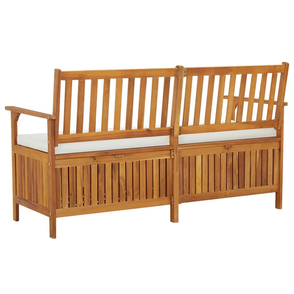 Storage Bench with Cushion 58.3" Solid Wood Acacia image 5