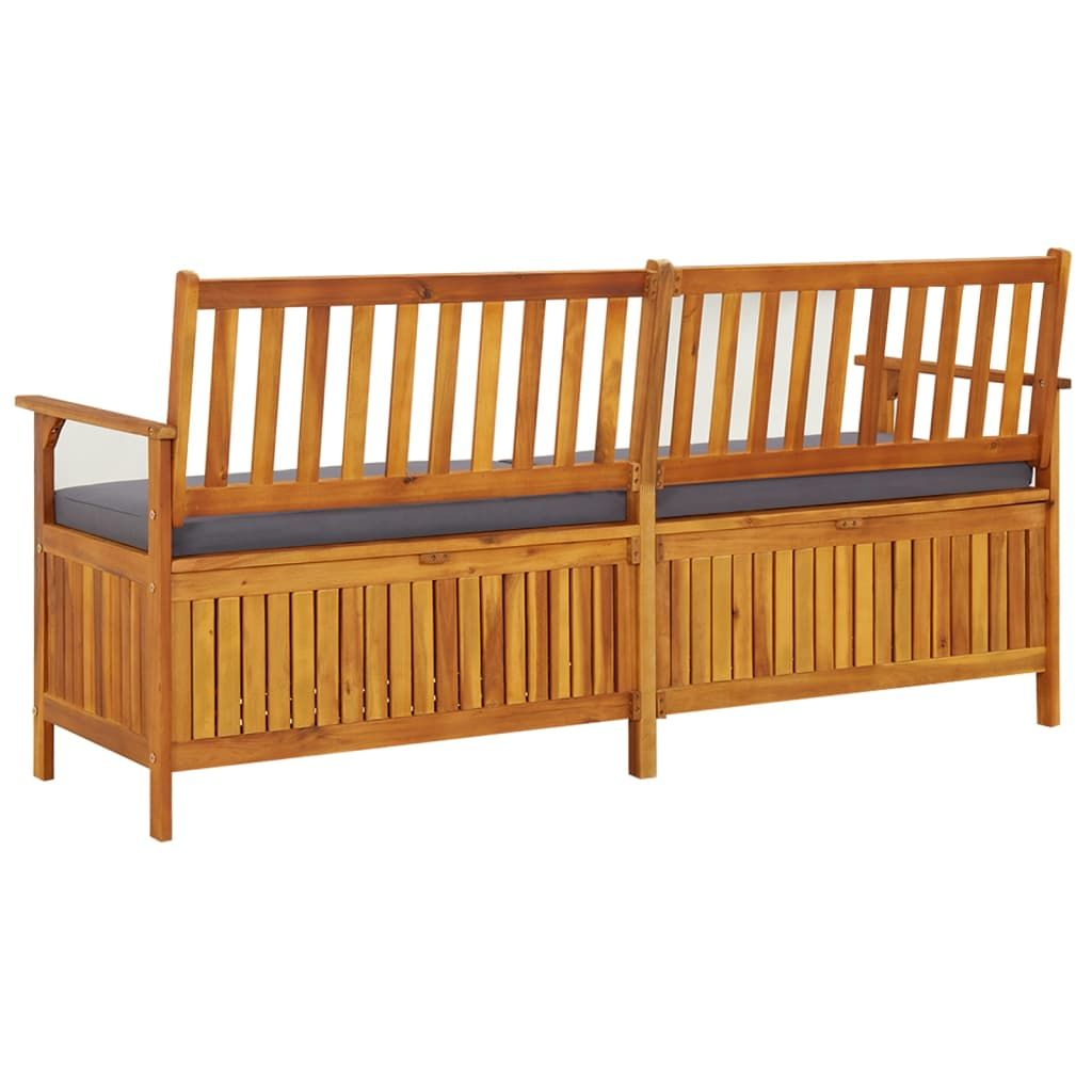 Storage Bench with Cushion 66.9" Solid Wood Acacia image 4
