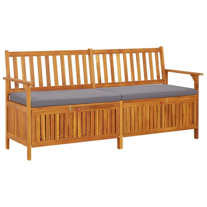 Storage Bench with Cushion 66.9" Solid Wood Acacia image 1