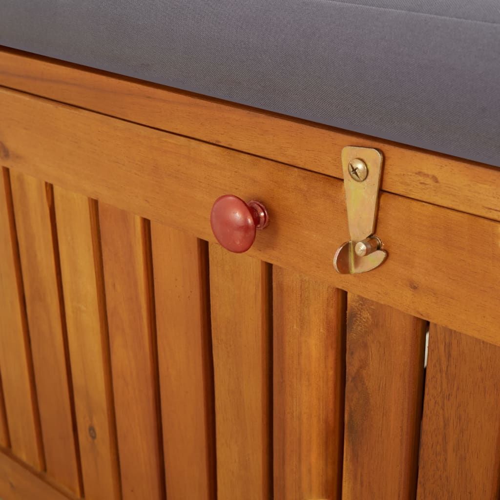 Storage Bench with Cushion 66.9" Solid Wood Acacia image 7