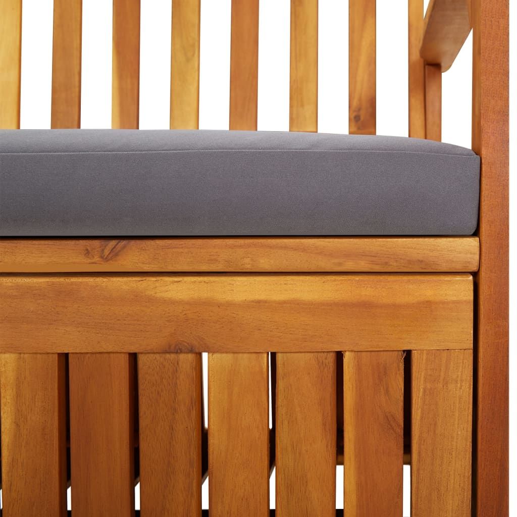 Storage Bench with Cushion 66.9" Solid Wood Acacia image 6