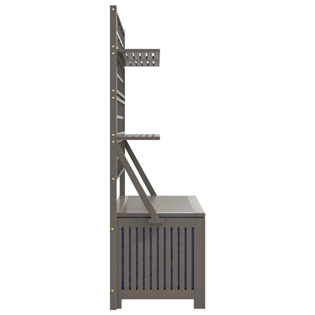 Storage Box with Trellis Gray 39"x19.7"x63" Solid Wood Acacia image 6
