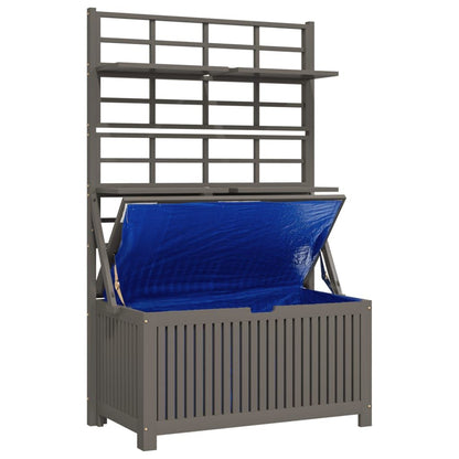 Storage Box with Trellis Gray 39"x19.7"x63" Solid Wood Acacia image 5