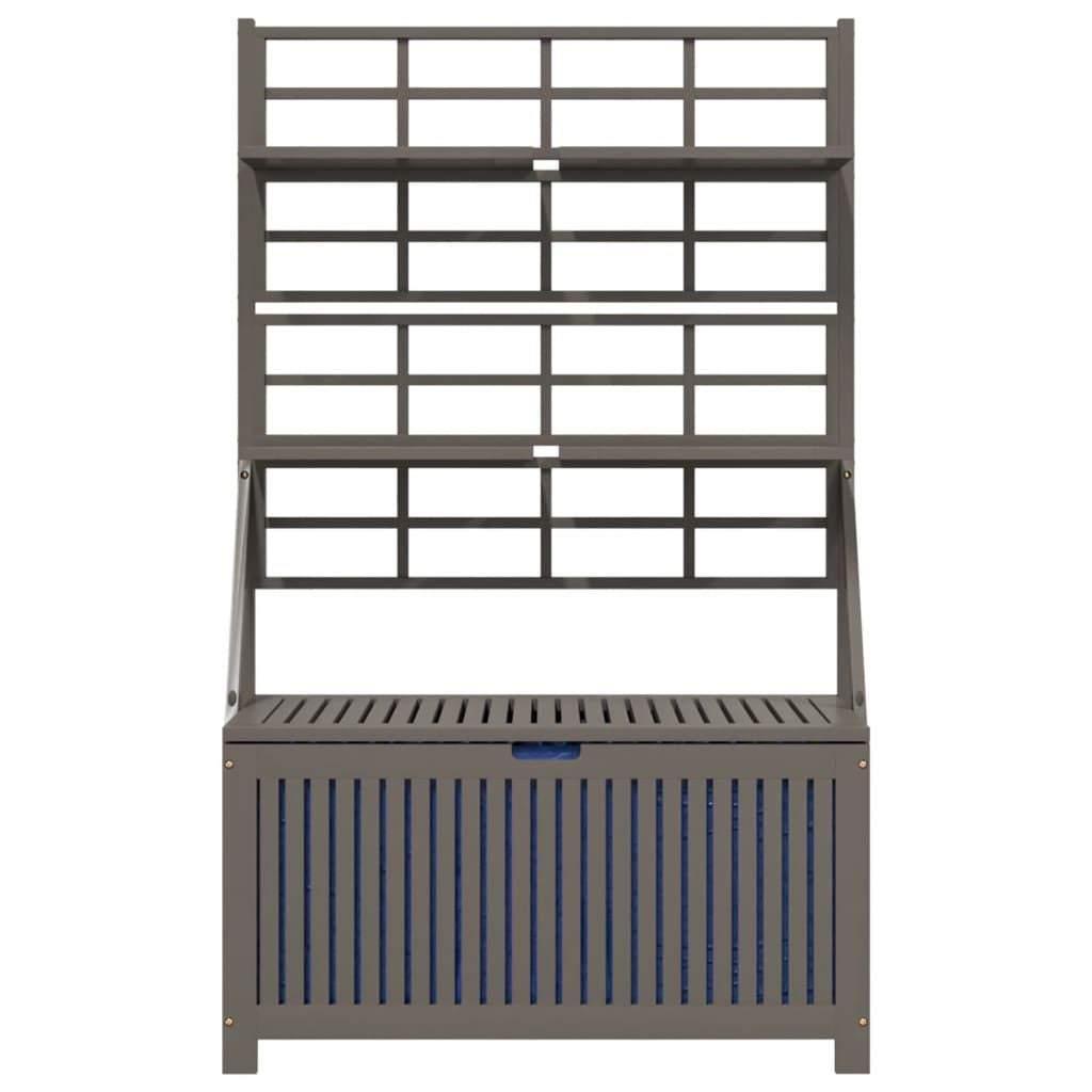 Storage Box with Trellis Gray 39"x19.7"x63" Solid Wood Acacia image 4