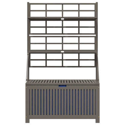 Storage Box with Trellis Gray 39"x19.7"x63" Solid Wood Acacia image 4