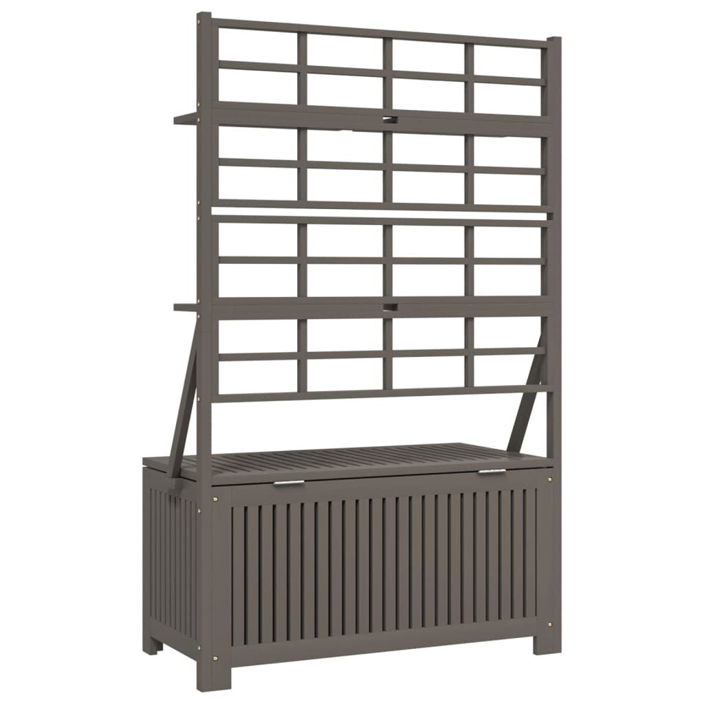 Storage Box with Trellis Gray 39"x19.7"x63" Solid Wood Acacia image 7