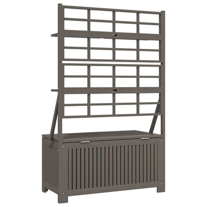 Storage Box with Trellis Gray 39"x19.7"x63" Solid Wood Acacia image 7
