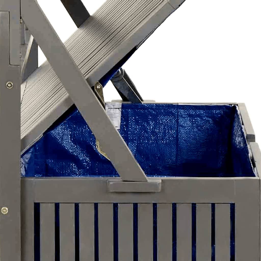 Storage Box with Trellis Gray 39"x19.7"x63" Solid Wood Acacia image 9