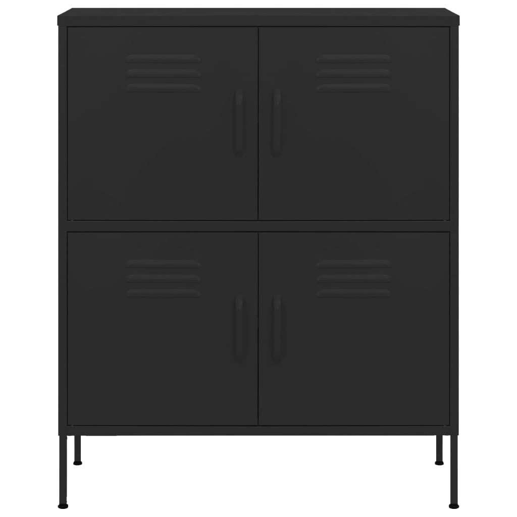 Storage Cabinet Black 31.5"x13.8"x40" Steel image 3