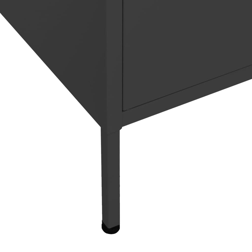 Storage Cabinet Black 31.5"x13.8"x40" Steel image 8