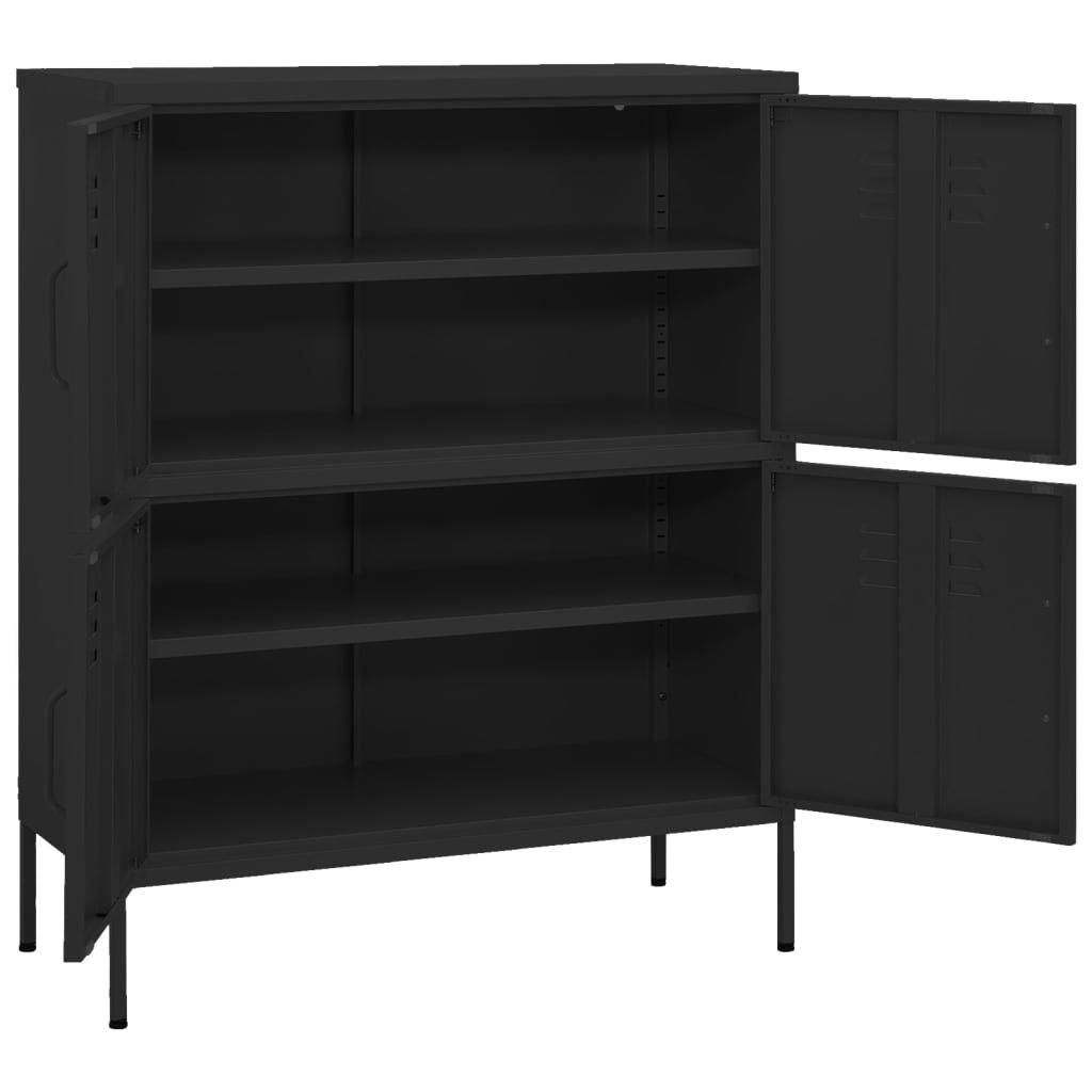 Storage Cabinet Black 31.5"x13.8"x40" Steel image 6