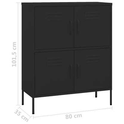 Storage Cabinet Black 31.5"x13.8"x40" Steel image 9