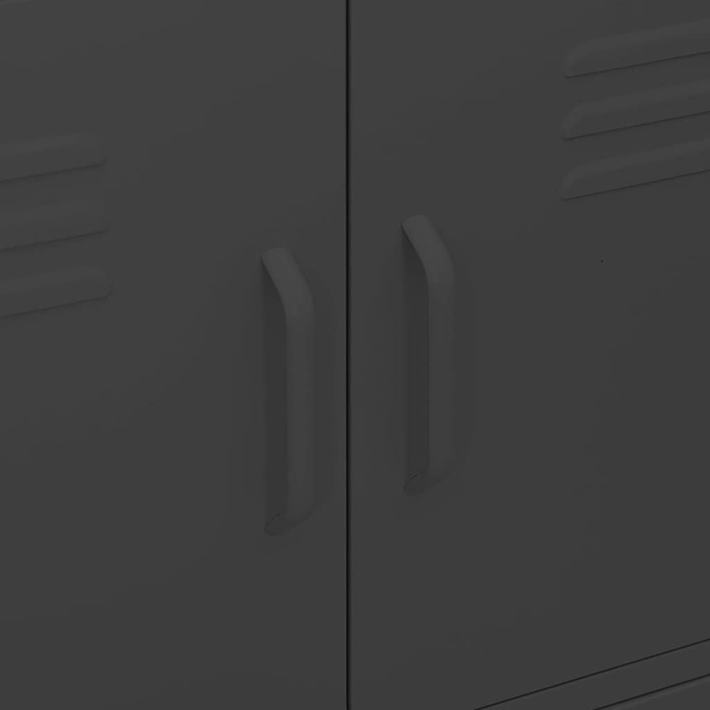 Storage Cabinet Black 31.5"x13.8"x40" Steel image 7