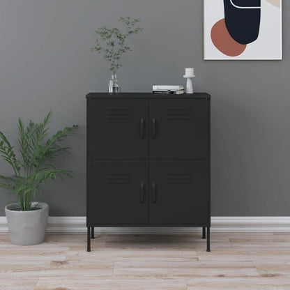 Storage Cabinet Black 31.5"x13.8"x40" Steel image 1