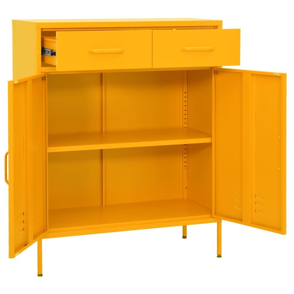 Storage Cabinet Mustard Yellow 31.5"x13.8"x40" Steel image 5