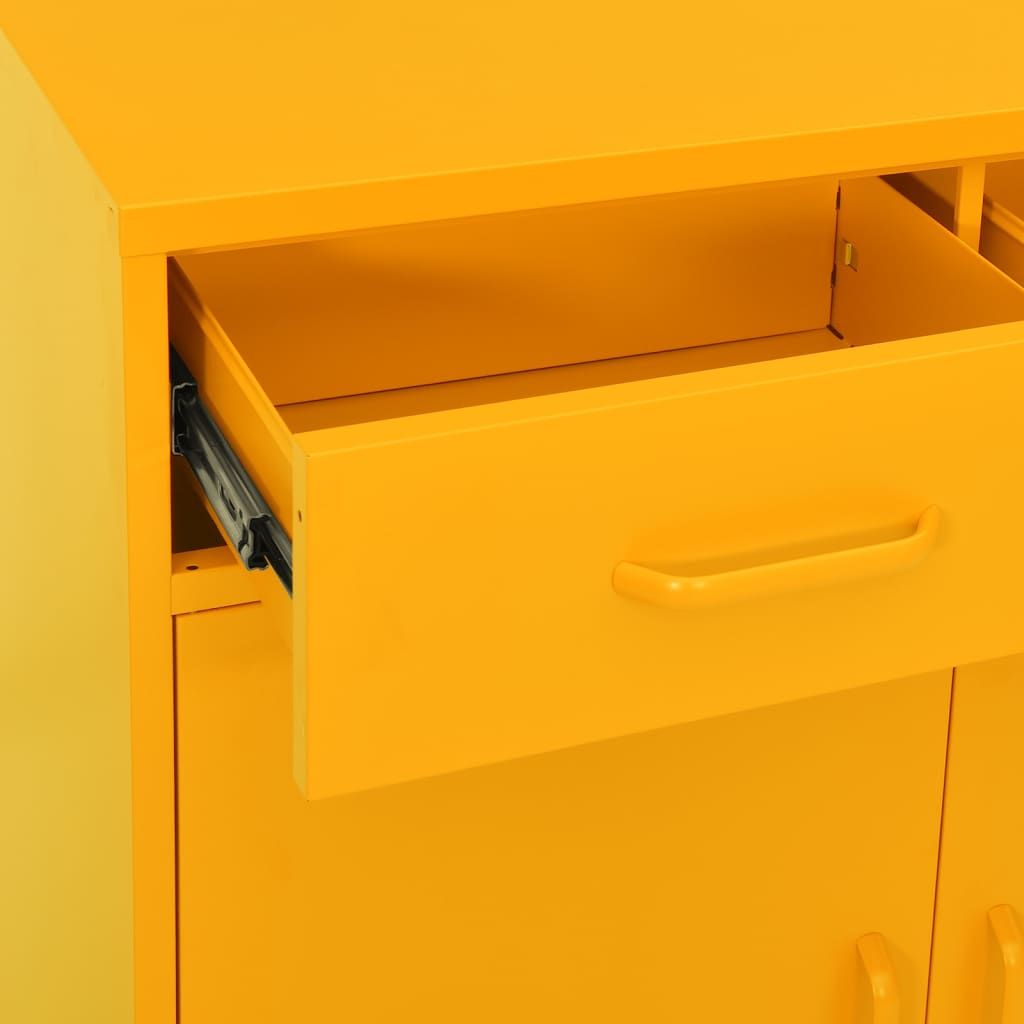 Storage Cabinet Mustard Yellow 31.5"x13.8"x40" Steel image 6