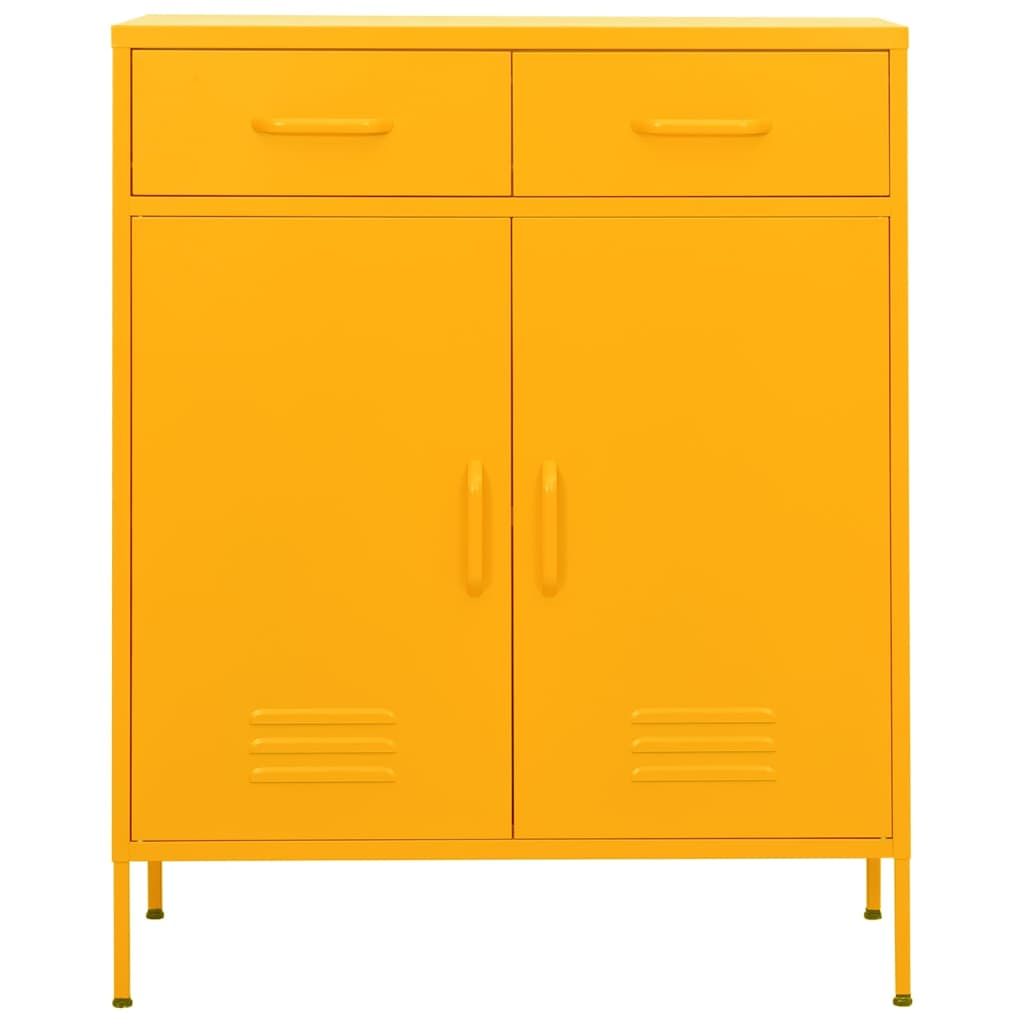 Storage Cabinet Mustard Yellow 31.5"x13.8"x40" Steel image 2