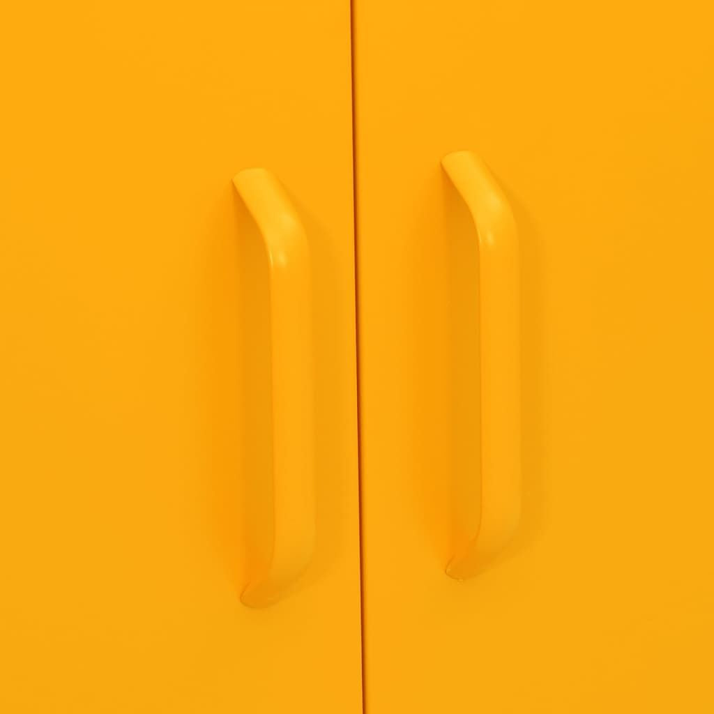Storage Cabinet Mustard Yellow 31.5"x13.8"x40" Steel image 9