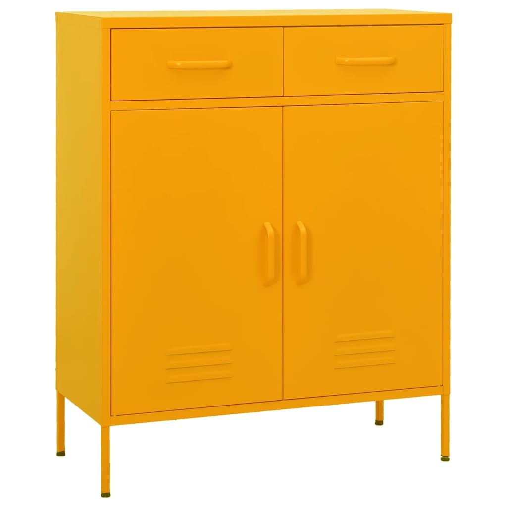 Storage Cabinet Mustard Yellow 31.5"x13.8"x40" Steel image 1