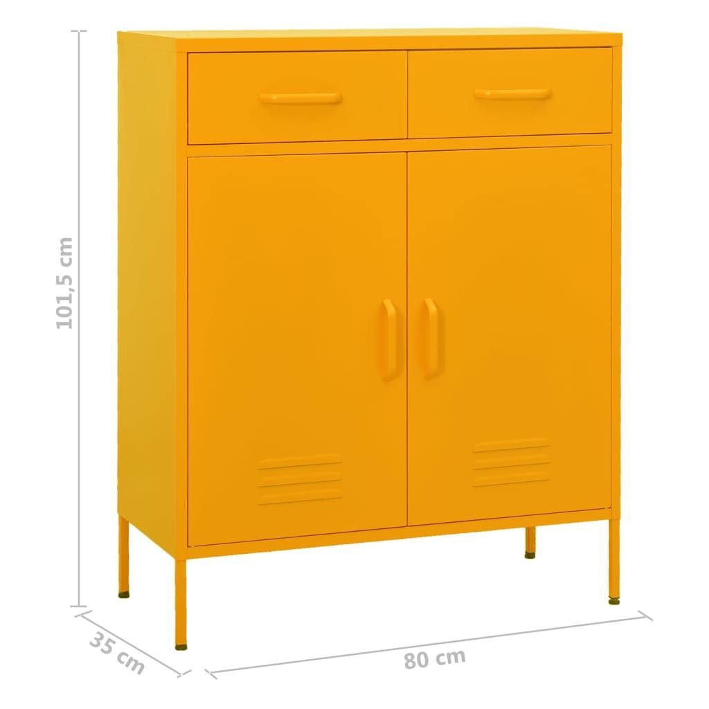Storage Cabinet Mustard Yellow 31.5"x13.8"x40" Steel image 10