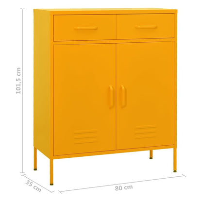 Storage Cabinet Mustard Yellow 31.5"x13.8"x40" Steel image 10