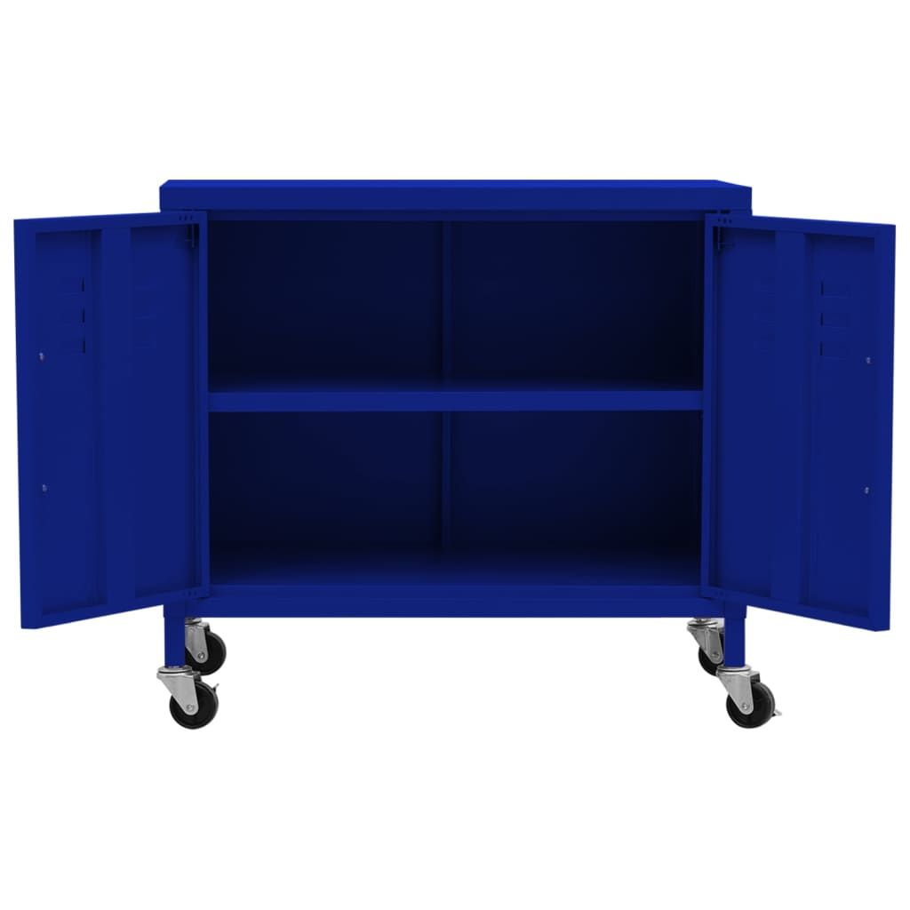 Storage Cabinet Navy Blue 23.6"x13.8"x22" Steel image 6