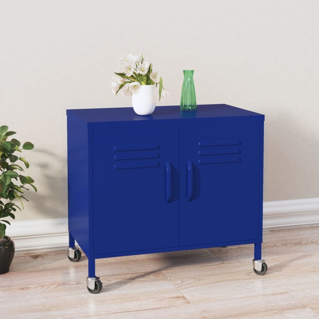 Storage Cabinet Navy Blue 23.6"x13.8"x22" Steel image 1