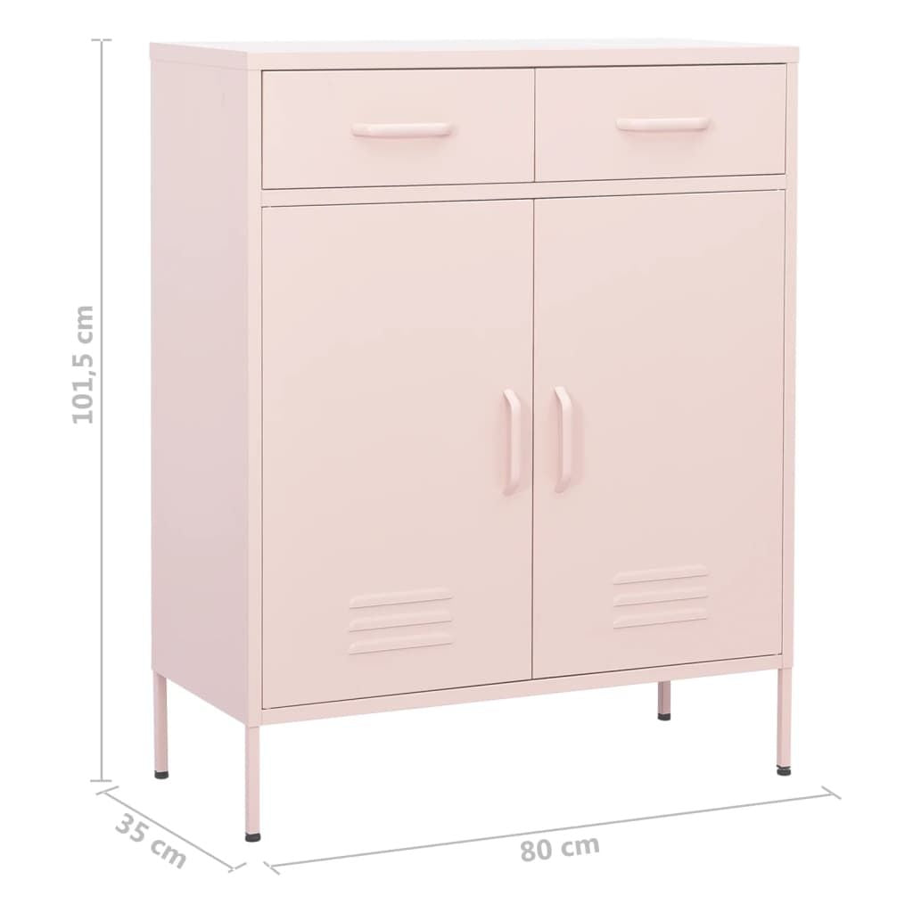 Storage Cabinet Pink 31.5"x13.8"x40" Steel image 10