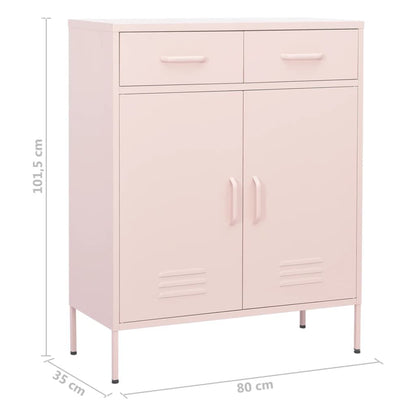 Storage Cabinet Pink 31.5"x13.8"x40" Steel image 10