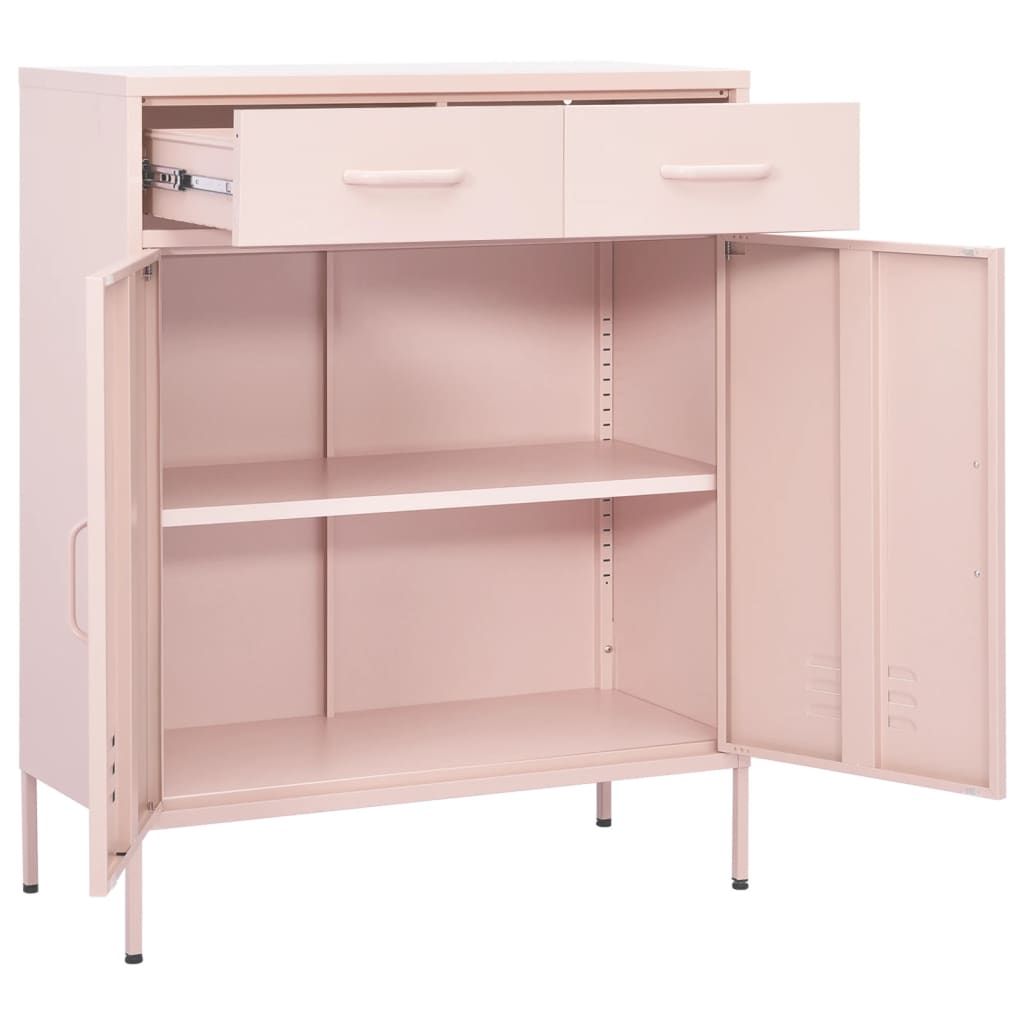 Storage Cabinet Pink 31.5"x13.8"x40" Steel image 5