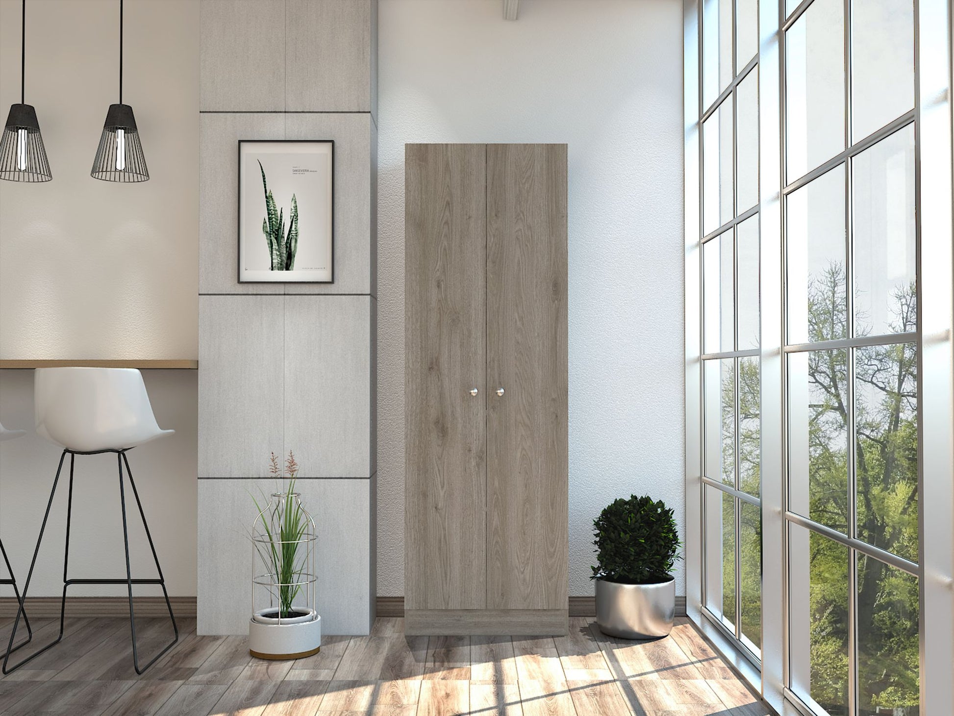 Storage Cabinet Pipestone, Double Door, Light Gray Finish image 1