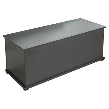 Black storage chest trunk with lift top - assembly process step by step