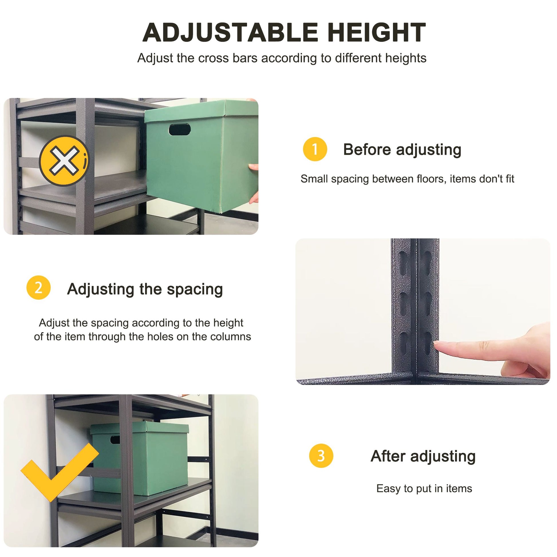 Storage Shelves 5 Tier Heavy Duty Metal Shelving Unit Adjustable Shelving Units and Storage Rack Kitchen Garage Shelf H7 image 16