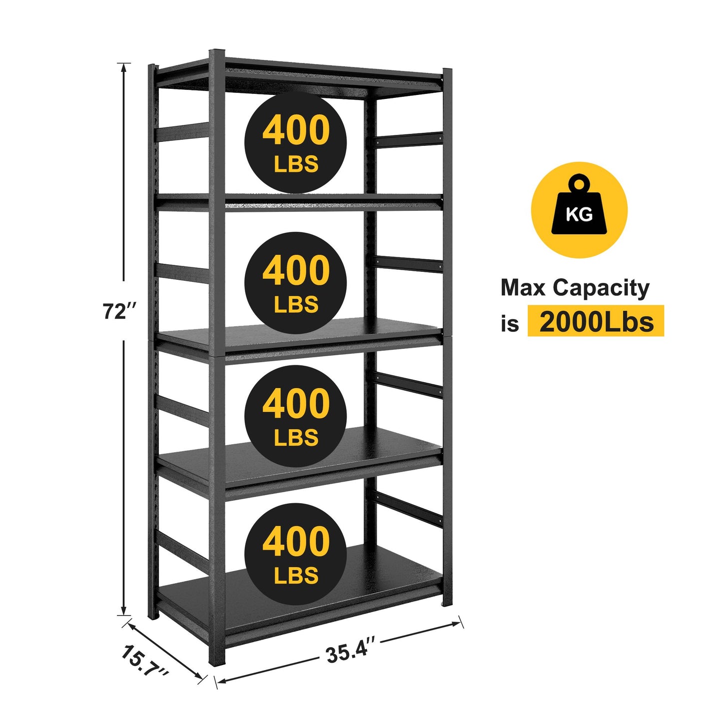 Storage Shelves 5 Tier Heavy Duty Metal Shelving Unit Adjustable Shelving Units and Storage Rack Kitchen Garage Shelf H7 image 13
