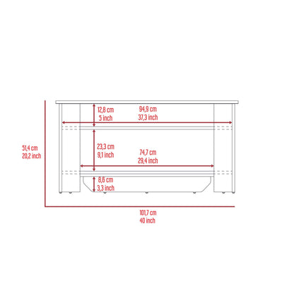 Storage Table Polgon, Extendable Table Shelf, Lower Shelf, Light Oak / White Finish image 9