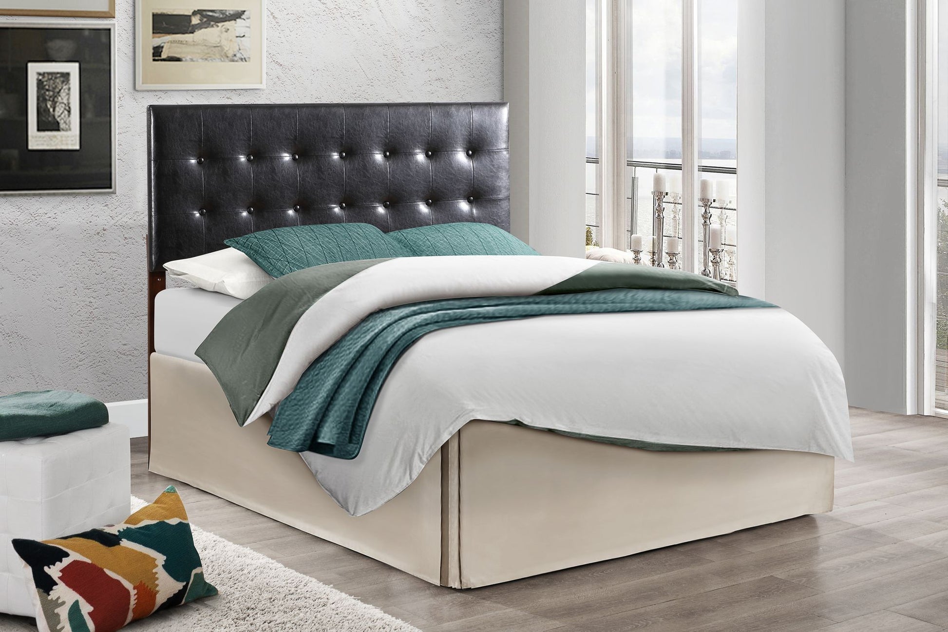 Stylish Black Upholstered Headboard For Bedrooms image 2