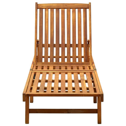 Sun Lounger Solid Acacia Wood image 2