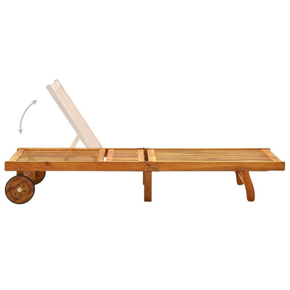 Sun Lounger Solid Acacia Wood image 7
